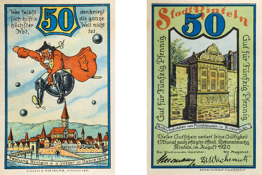 Нотгельд 50 пфеннигов, г.&nbsp;Ринтельн, 1920 год. Фото: Банк России