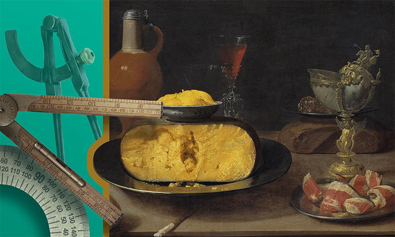 Якоб ван Эс. Завтрак с&nbsp;сыром, ветчиной и&nbsp;кубками (фрагмент), 1630-е годы. Национальный музей Швеции (Стокгольм)