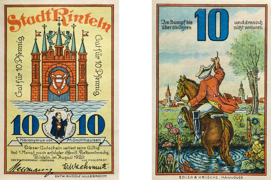 Нотгельд 10 пфеннигов, г.&nbsp;Ринтельн, 1920 год. Фото: Банк России