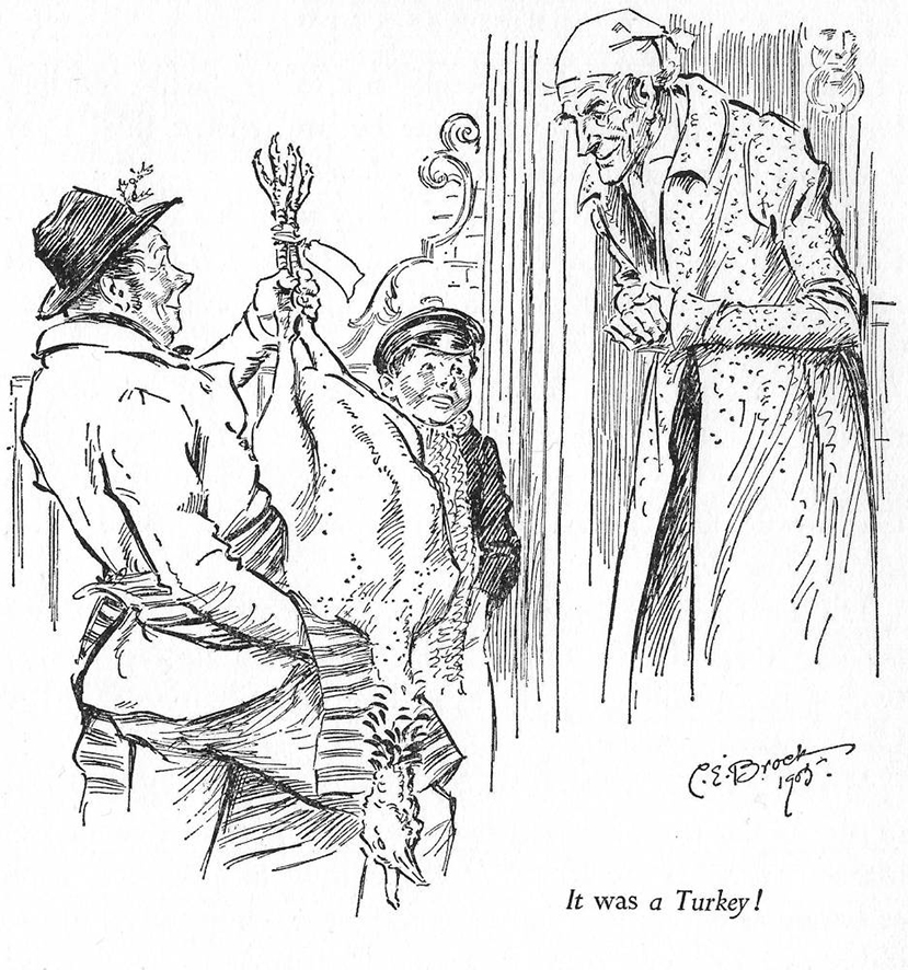 Иллюстрация к&nbsp;&laquo;Рождественской песне в&nbsp;прозе&raquo;, 1905 год. Художник: <nobr>Ч. Э. Брок</nobr>. <br>The Victorian Web