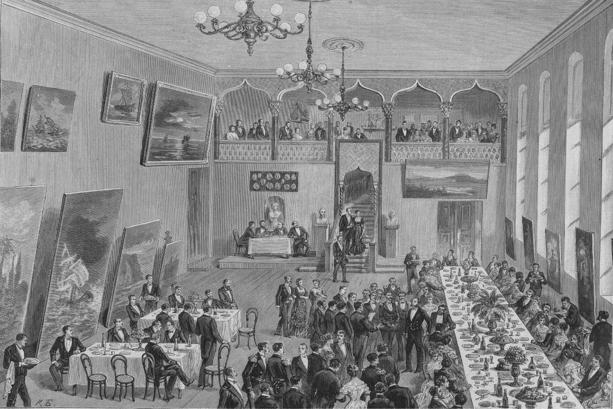 Открытие картинной галереи профессора <nobr>И.К. Айвазовского</nobr> в&nbsp;Феодосии, 1880 год. Журнал &laquo;Всемирная иллюстрация&raquo;